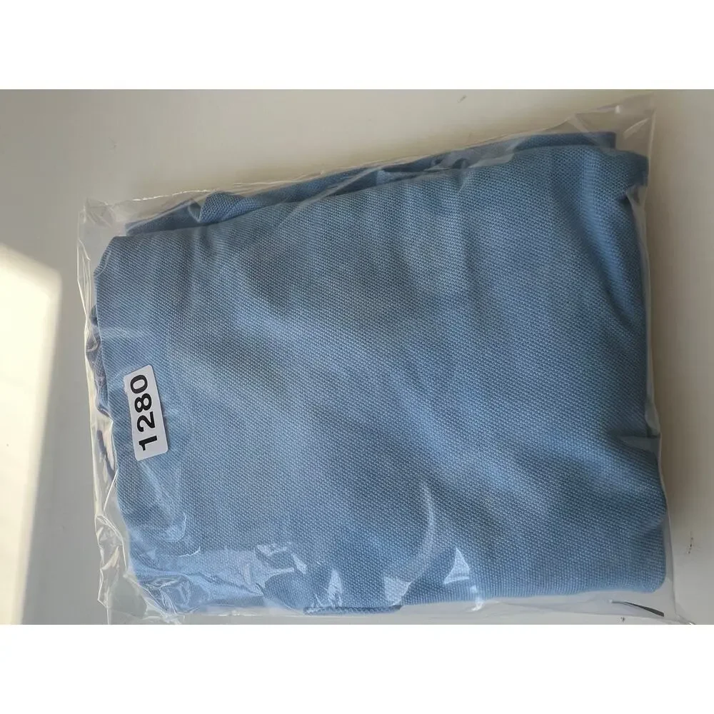 Polo Ralph Lauren 100% Pique Cotton Collared Shirt Baby Blue Size Large SG